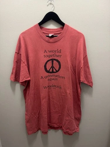 Fruit of the Loom Woodstock T-Shirt Size XXL Red 1994 Vintage Single Stitch - product listing photo