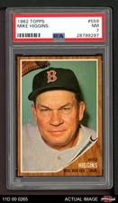 1962 Topps #559 Mike Higgins Red Sox MANAGER PSA 7 - NM