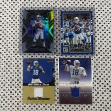 Peyton Manning Football Card Lot 4 Panini Fleer Upper Deck Jersey #219/250 Colts