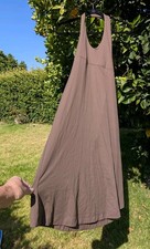 Patagonia Dress Morning Glory Halter Midi Womens M Brown Tie Back Athleisure Y2k