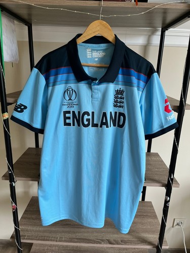 ICC WORLD CUP CRICKET 2019 TEAM ENGLAND SHIRT NEW BALANCE size 2XL JERSEY BLUE