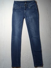 Rampage Denim Skinny Leg Jeans Size 3 Low Rise Double Button