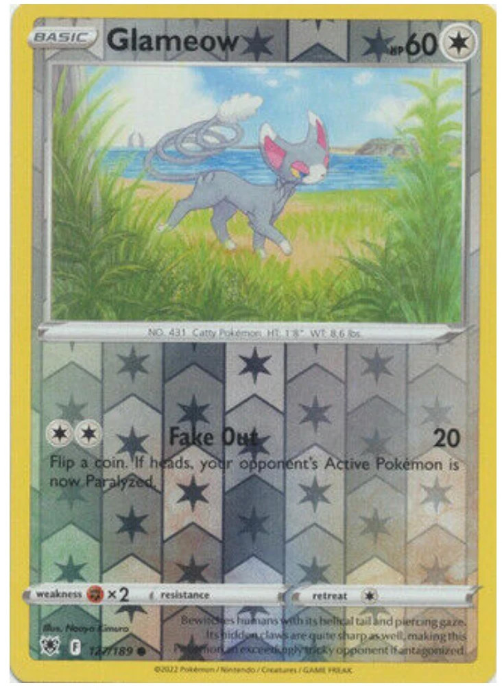 GLAMEOW 127/189 ASTRAL RADIANCE POKEMON (REVERSE HOLO, NM)