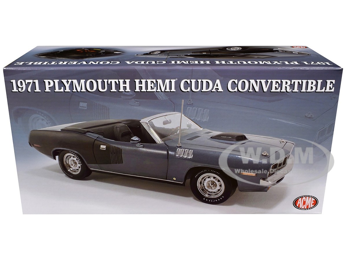 1971 PLYMOUTH HEMI CUDA CONVERTIBLE WINCHESTER GRAY 1/18 MODEL BY