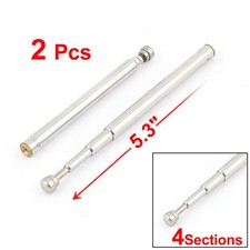 136mm Long 4 Section Metal AM FM Radio Universal Telescopic Antenna 2PCS