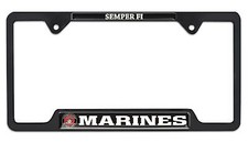 U.s. Marines Semper Fi Black Open License Plate Frame U.s. Marines Semper Fi Black Open License Plate Frame