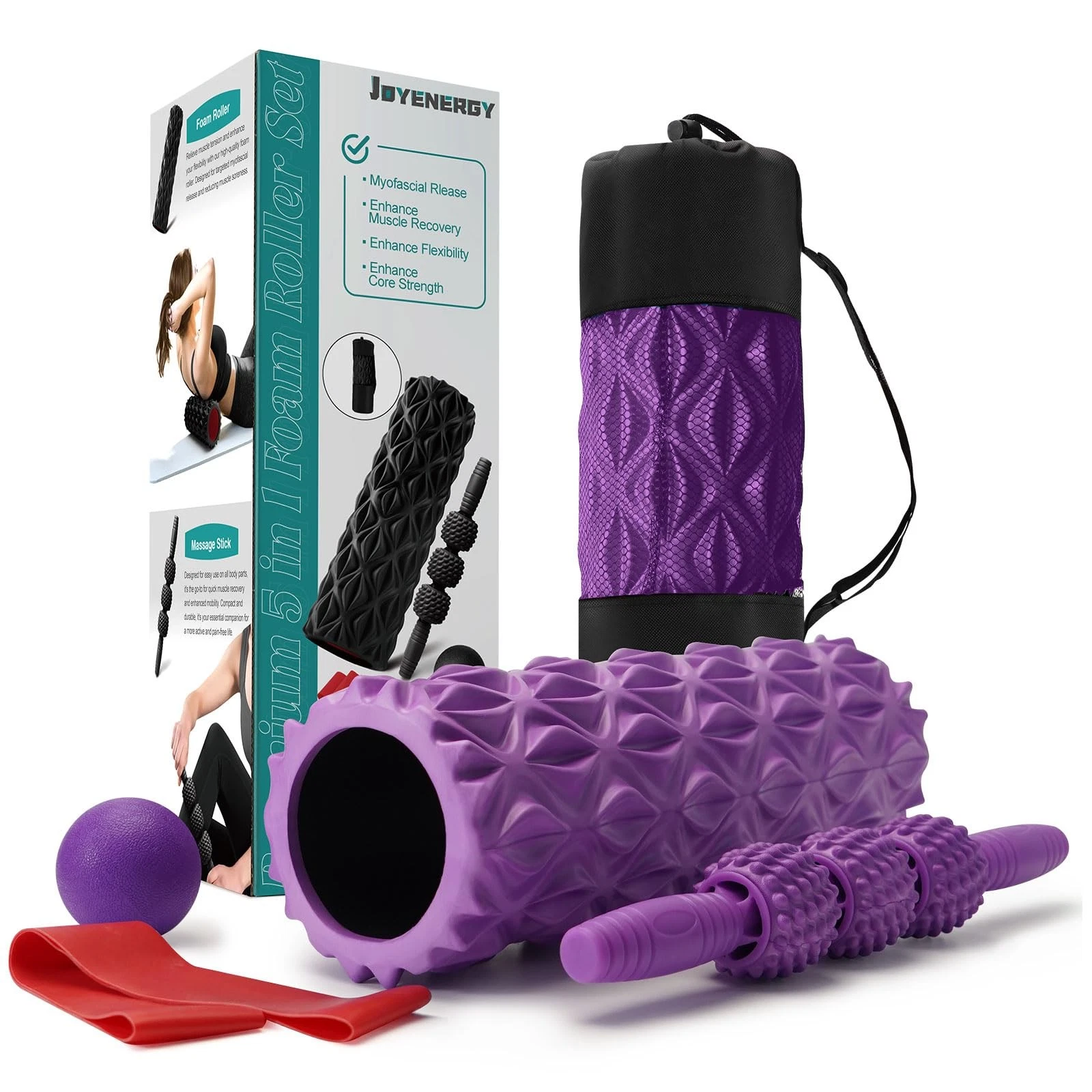 5 in 1 Foam Roller Set Trigger Point Foam Roller, Massage Roller Stick, Massa...
Opens in a new wind
