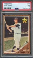 1962 Topps #281 Jake Gibbs RC PSA 7 Very High End New York Yankees 0219