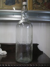 Large 19 1/2" (50cm) Vintage 8 Pint Embossed Bells Whisky Bottle