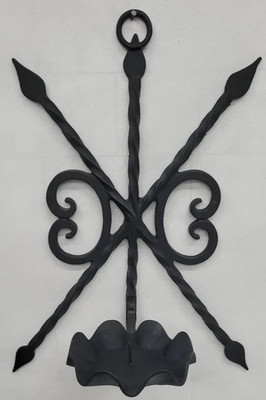 Vintage Cast Iron Candelabra Wall Sconce Gothic Medieval Arrow #1397 Robert Emig