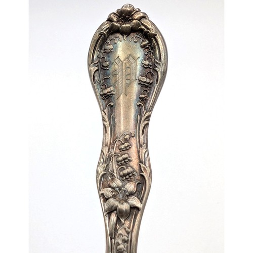 Couteau à beurre torsadé Rogers & Bro 1909 motif FLORETTE argentée interne Silv - Photo 11/15