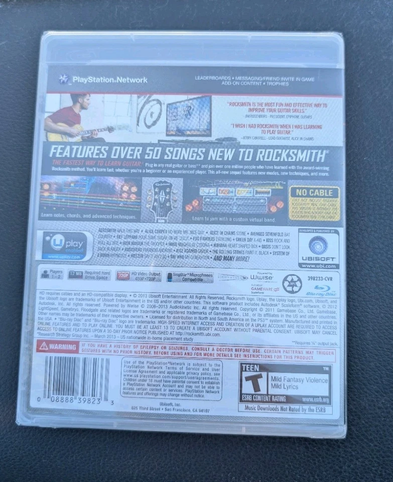Rocksmith -- 2014 Edition (Sony PlayStation 3, 2013) PS3 - New And Sealed  - Image 2 of 2
