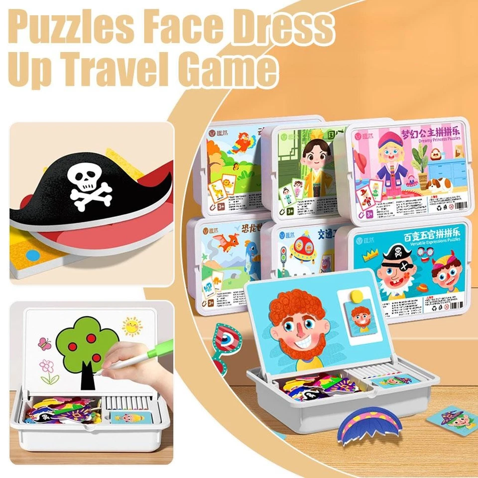 Magnetic Puzzles Face Dress Up Preschool Educational Toy for Kids 3-6 Years Old - Bild 2 von 4