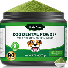 Natural Dog  Cat Dental Powder - Freshens Breath  Reduces Tartar, 200g