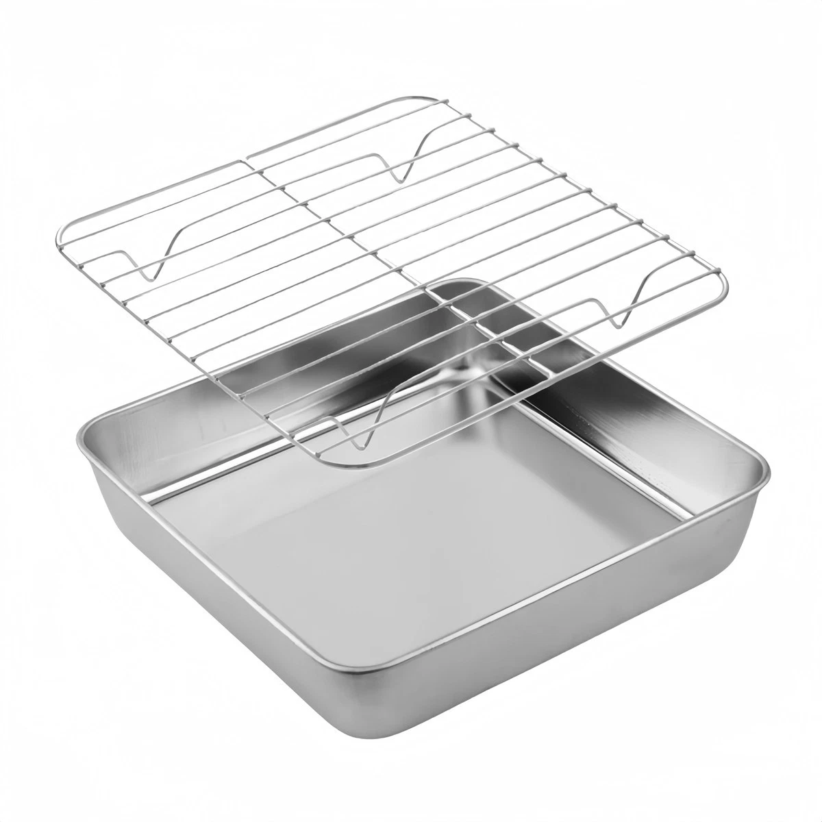 Crispy Results Quality Stainless Steel Roasting Pan and Essential Cooling Rack