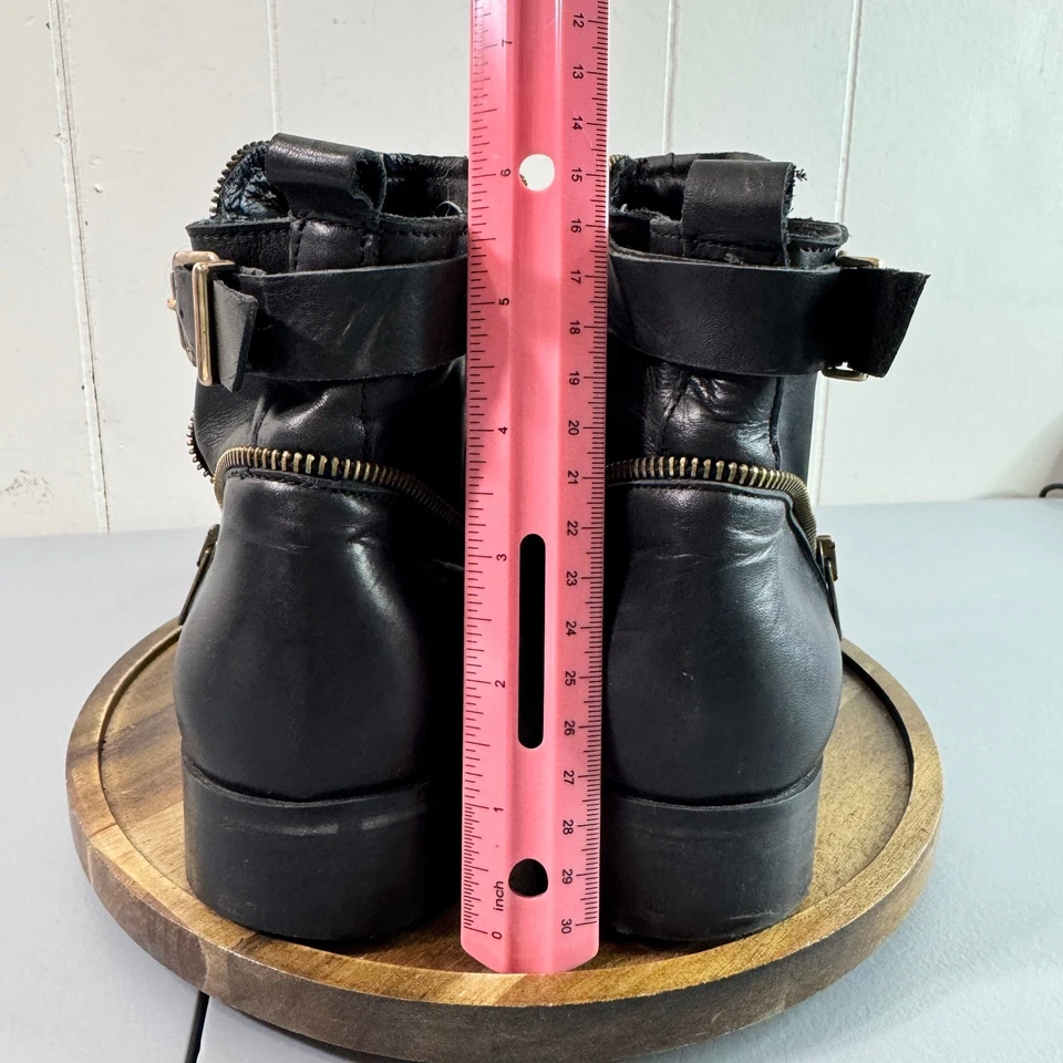 Eric Michael Botines Cuero Negro Hebilla Cremallera Mujer Talla 41 UE Talla EE. UU. 10-11 Foto 4 de 4