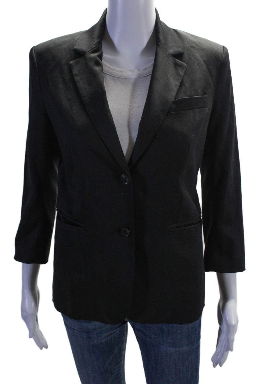 FILA Giacca blazer donna The Row misto lana colletto scollo a V bottoni nero taglia 4