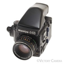 Mamiya 645 Super Medium Format Film Camera w/ Prism Finder 80mm Lens EXC 