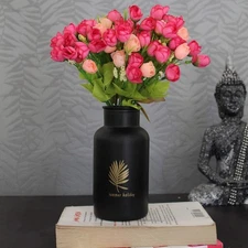 Set of 4 Mini Artificial Peony Flowers Pink | Small Faux Flower Bunches for Vase