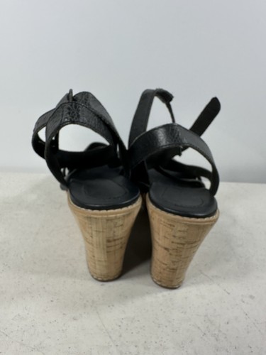 Timberland Size 9 Women’s Platform Black Leather Wedge Sandals - Picture 5 of 7