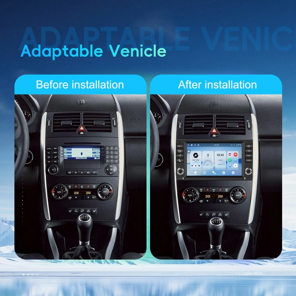 4G+128GB Für Mercedes-Benz A-Klasse W169 2004-2012 Autoradio Android 15 Carplay - Bild 3 von 4