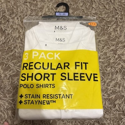 M&S 3er Pack Regular Fit Kurzarm Poloshirts