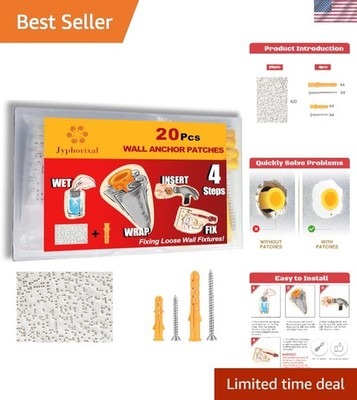 Comprehensive Drywall and Masonry Repair Kit - 20 Patches for Secure Fixtures