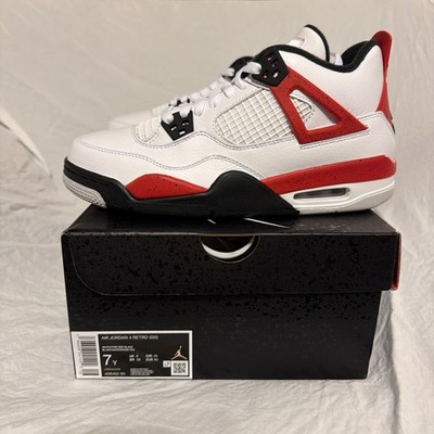 Nike Air Jordan 4 Retro Red Cement 408452-161 Size 7Y