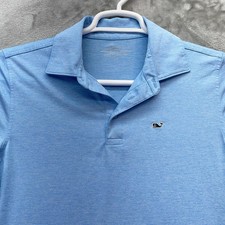 Vineyard Vines Shirt boys XL 18 OTG polo stretch performance Golf Sankaty blue