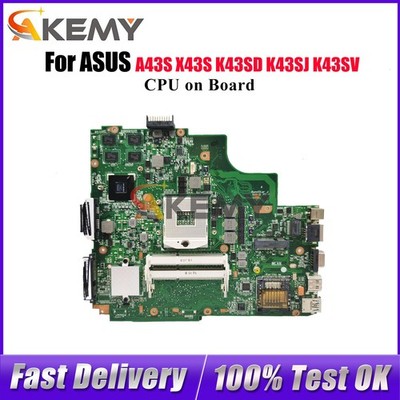 K43E Laptop Motherboard For ASUS X43S A43S K43SD K43S K43SV Mainboard W/CPU