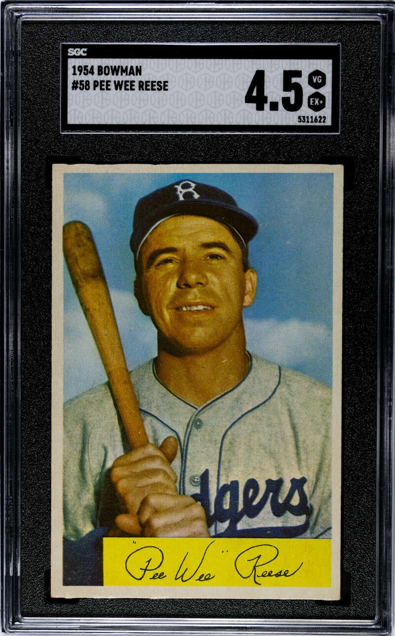 1954 Bowman #58 Pee Wee Reese SGC 4.5 Dodgers