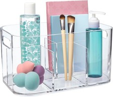 STORi Bliss 5-Compartment Plastic Cosmetics Storage Organizer Clear