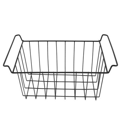 2 Pcs Freezer Metal Wire Basket Convenient Black For Fridge Shelves Popular
