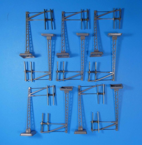 EHEIM TMK TROLLEY BUS MAST LOT of 10 with LARGE PLASTIC BASES - 1950'S