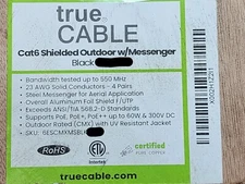 trueCable 23/4P F/UTP Shielded Aerial Cat6 Network Cable w/ Messenger CMX /50ft
