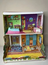 1960’s Ideal Folding Vinyl Doll House/ Carrying Case Retro GUC