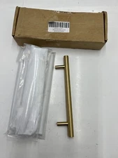 (Pack of 5) Decrafts Gold Brass Pull T-Bar Handle Drawer Cabinet Hardware 180mm
