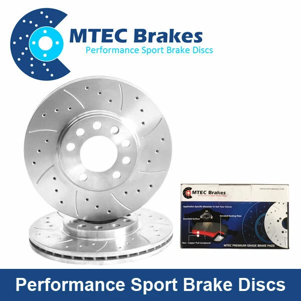 Ford Fiesta MK7 12-20 All Front Drilled Grooved Mtec Brake Discs & MTEC Pads - Image 3 of 4