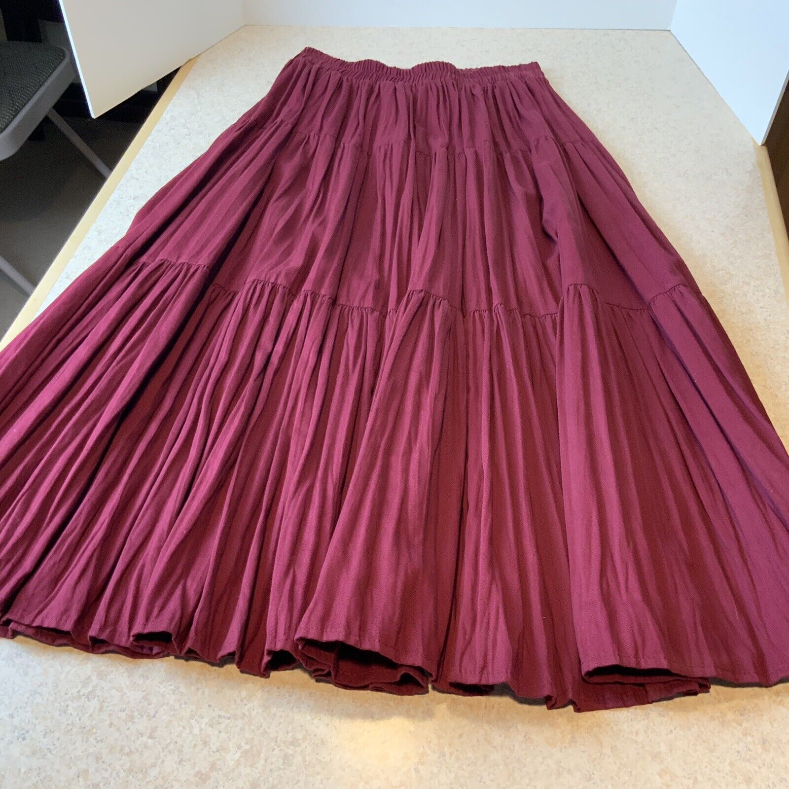 Glen Cove Vintage Pleated Skirt Cotton Wine / Maroon Women’s Petite-Md ...