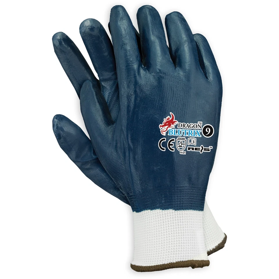 Arbeitshandschuhe 12 Paar Nitril Chemie Montagehandschuhe Handschuhe Gr. 7-12