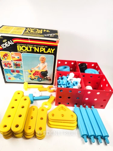 Rare Vintage Bolt'n Play Ride On Building Set Ideal Toy Corp Plastic Collectible