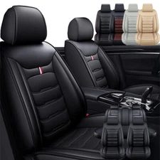 Leather Car Seat Covers Full Set Front Back 5 Seats Protector Fit for Most Cars