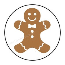 GINGERBREAD MAN CHRISTMAS ENVELOPE SEALS LABELS STICKERS PARTY FAVORS