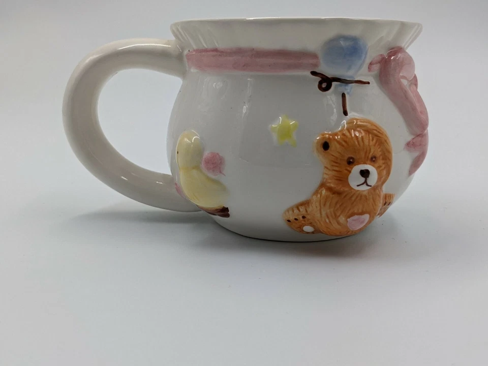 Taza rosa lazo/patos/y osos inspirada en guardería para bebés más grande que el promedio Foto 2 de 4