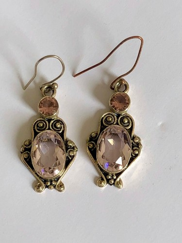 Boucles D'oreilles Vintage En Argent 925 Avec Améthyste Claire - Dormeuses élégantes