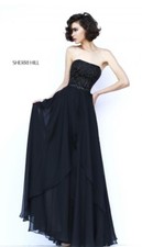 Sherri Hill Black Prom Dress Formal Evening Gown Style 1941 Womens Size 4