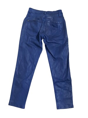 james jeans twiggy ankle 19371 Womens Solid Blue Shine High Rise