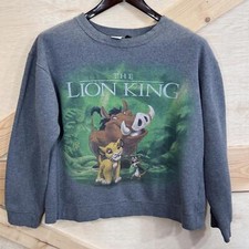 Disney Lion King Women's Large Gray Sweater Pumbaa and Simba