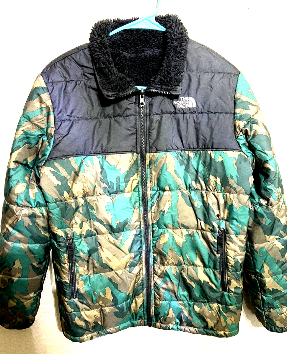 The North Face Mount Chimborazo Reversible Jacket Puffer Coat Camo Size  Boys XL