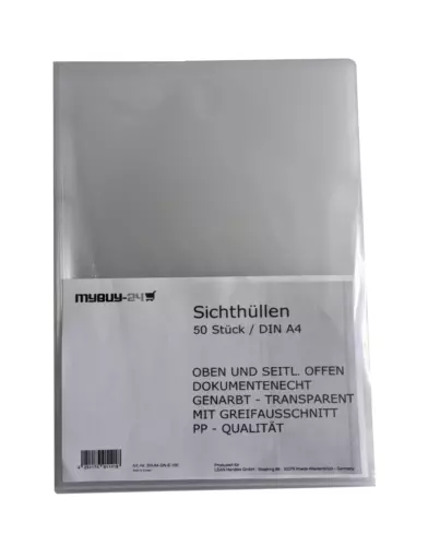 50X Pochettes Transparentes A4